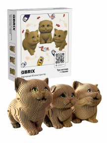 3D-конструктор Три котика + глазки
