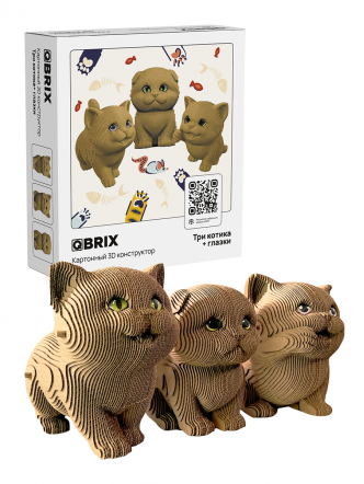 3D-конструктор Три котика + глазки