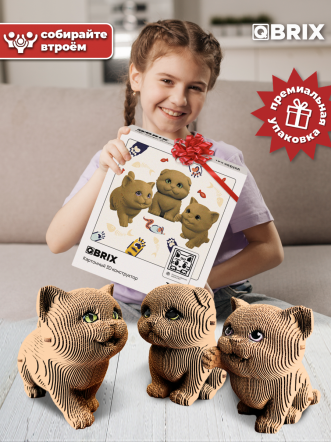 3D-конструктор Три котика + глазки