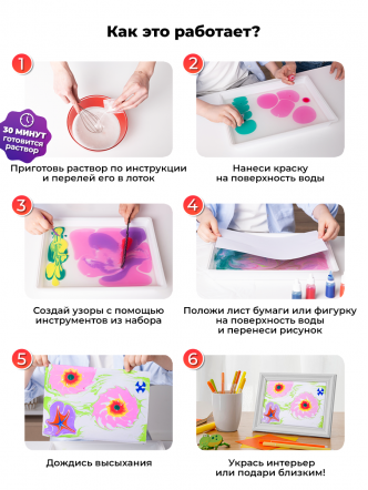 Набор для рисования Эбру 12 цветов