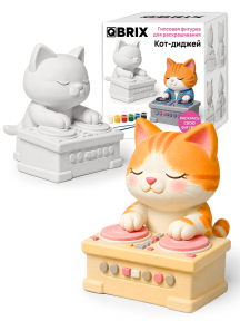 Гипсовая фигурка для раскрашивания Кот-диджей