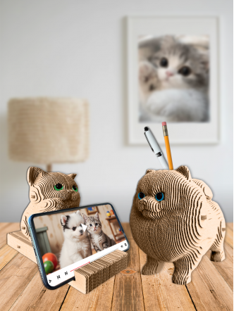 3D-конструктор Шпиц органайзер и котик-подставка