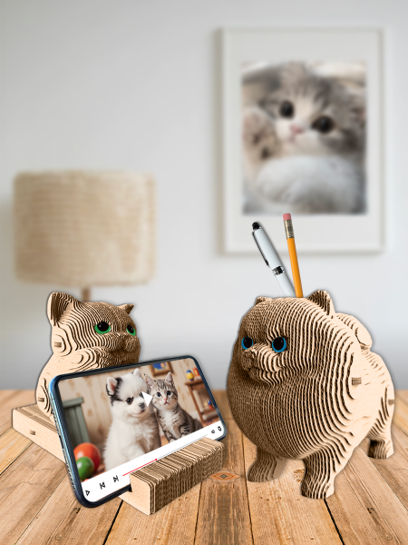 3D-конструктор Шпиц органайзер и котик-подставка