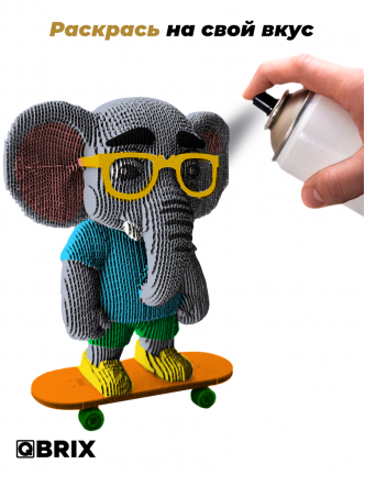 3D-конструктор Слон на скейтборде