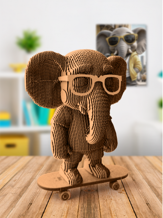 3D-конструктор Слон на скейтборде