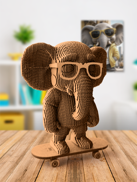 3D-конструктор Слон на скейтборде